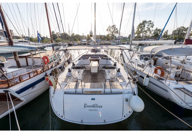 Bavaria Cruiser 56 Lefkas harbour | Breathless