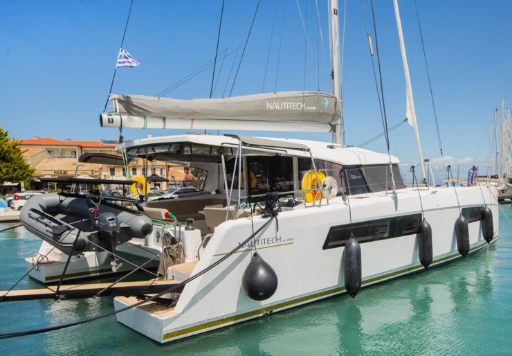 Nautitech 44 Open Lefkas harbour | Seabird