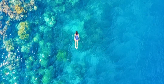 Snorkeling along the rocky shore of Hamidiye