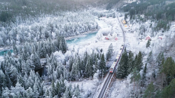 Trajet en train d'Oslo à Trondheim