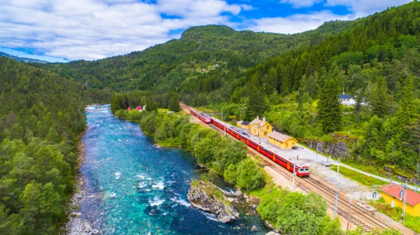 Trajet en train entre Oslo et Lillehammer