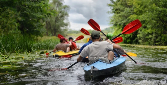 Paseo en kayak remando solo.