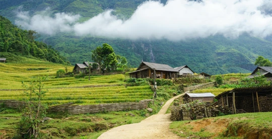 Guided walk through a village