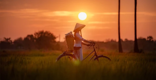 Promenade à vélo dans la campagne vietnamienne