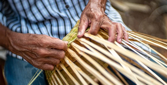 Atelier für Bambusschalen