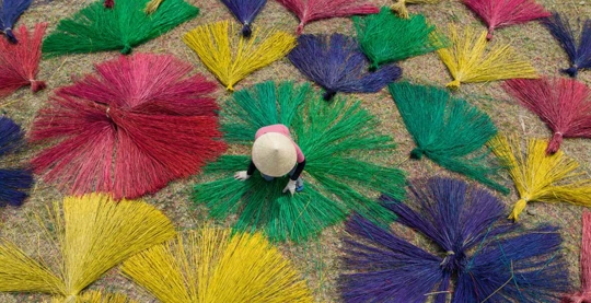 Visite d'un atelier de fabrication de nattes traditionnelles