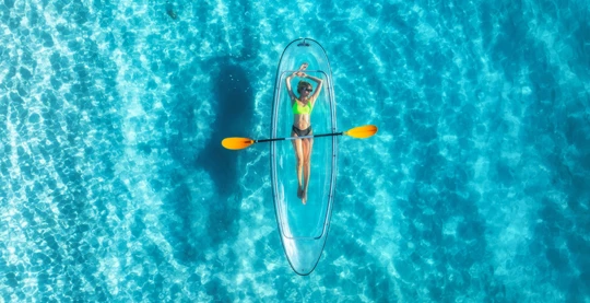 Transparent kayak getaway
