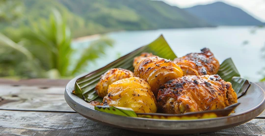 Degustación del plato local Bougna