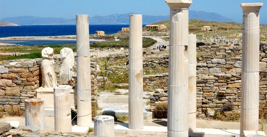 Die archäologische Stätte von Delos