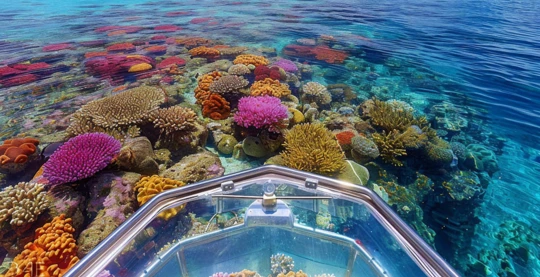 Bateau à fond de verre