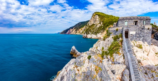 Doria castle and St Peter's Church: superb view of Palmaria Island