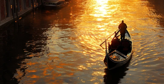 Balade en gondole au coucher du soleil