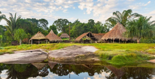 Barbecue amazonien dans un camp communautaire