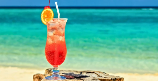 Cocktails on a secluded beach