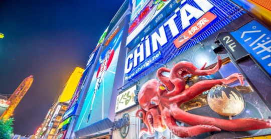 Promenade dans le quartier de Dôtonbori