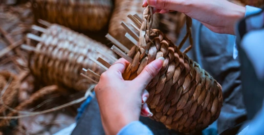 Discover water hyacinth weaving, rice paper, and traditional cakes