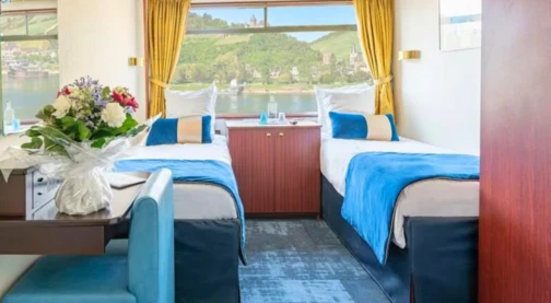 Doppelkabine – 2 getrennte Betten – Kat. B – Oberdeck
