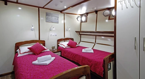 Cabine double - Lits simples - Pont inférieur